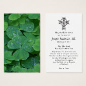 Beerdigung Verlust Kleeblatt Gebet Sympathiekarten (Vorne & Hinten)