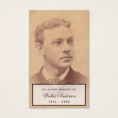 Beerdigung Vintager Foto-Script-Gedenkkarte (Vorderseite)