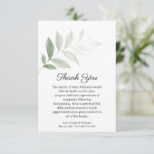 Beerdigung von Aquarellgrün Danke Karte (Stehend Vorderseite)