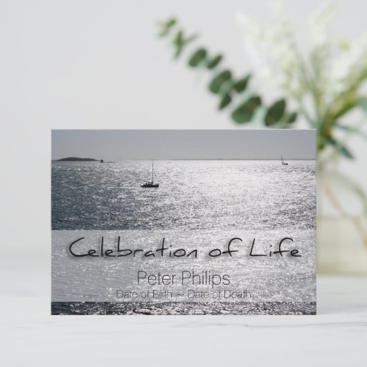 Beerdigung von Beerdigungen über das Leben von Mee Einladung (Stehend Vorderseite)