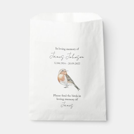 Beerdigung von Brawn Bird Seed Memorial Geschenktütchen (Vorderseite)