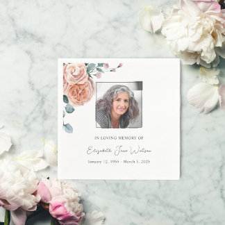 Beerdigung von Empfang in der Rose des Liebespeich Serviette