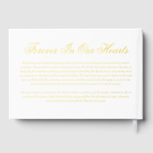 Beerdigung von Erinnerungen Gästebuch (Rückseite)