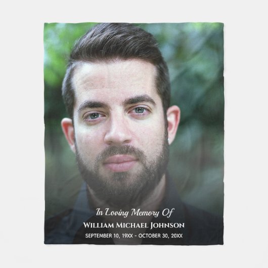 Beerdigung von Foto im Gedächtnis Fleecedecke (Vorderseite)