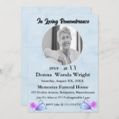 Beerdigung von Fotos im Blumengeflecht Einladung (Vorne/Hinten)