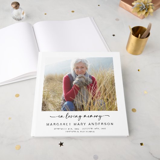 Beerdigung von Fotos mit Liebe 12x12 Gästebuch (Vorderseite offen)