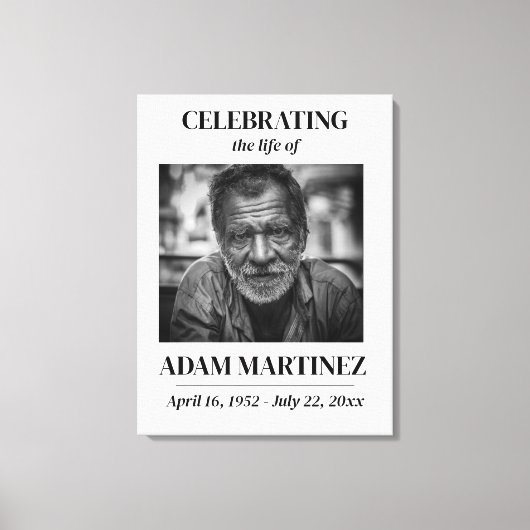 Beerdigung von Fotos zum Gedenken an das Leben Leinwanddruck (Vorderseite)