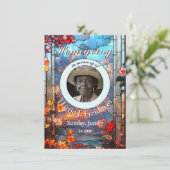 Beerdigung von Hartglas Ankündigung (Stehend Vorderseite)