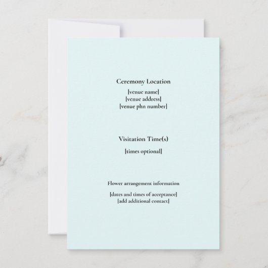 Beerdigung von Hartglas Ankündigung (Rückseite)