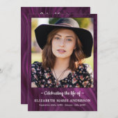 Beerdigung von Leben Foto Lila Marmor Beerdigung Programm (Vorne/Hinten)