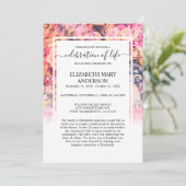 Beerdigung von Lebensbeerdigung Gedenkfeier Blüte Einladung (Stehend Vorderseite)