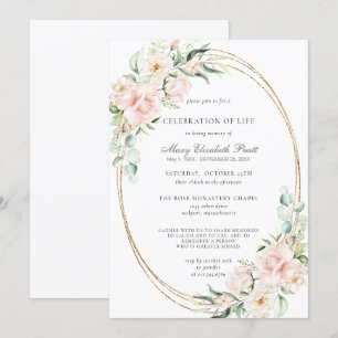 Beerdigung von Lebensbeerdigung Gedenkstätte Rosa  Einladung