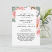 Beerdigung von Lebensbeerdigung Gedenkstätte Rosa  Einladung (Stehend Vorderseite)