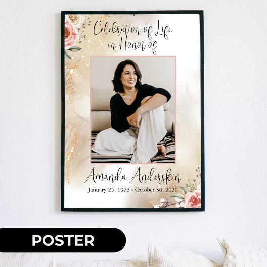 Beerdigung von Lebenspfirsich und Goldbeerdigung Poster