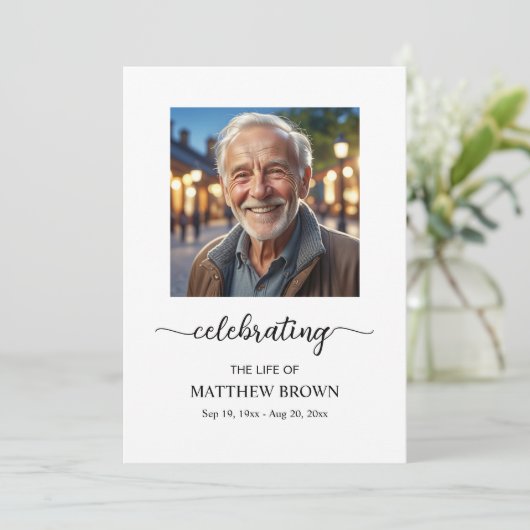 Beerdigung von Life 1 Foto Gedenkfeier Programm (Stehend Vorderseite)