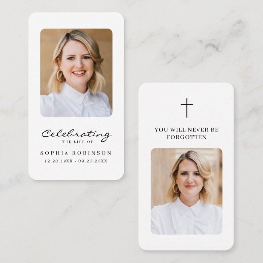 Beerdigung von Life 2 Foto Beerdigungskarte Visitenkarte (Vorne/Hinten)