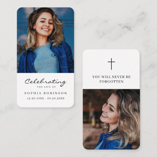 Beerdigung von Life 2 Foto Beerdigungskarte Visitenkarte (Vorne/Hinten)