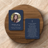 Beerdigung von Life Foto Beerdigung Blauer Gebetsk Visitenkarte