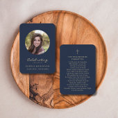 Beerdigung von Life Foto Beerdigung Gold Blue Card Visitenkarte