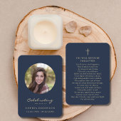 Beerdigung von Life Foto Beerdigung Gold Blue Card Visitenkarte