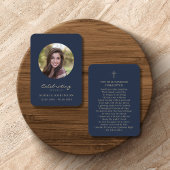 Beerdigung von Life Foto Beerdigung Gold Blue Card Visitenkarte