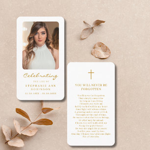 Beerdigung von Life Foto Gold Beerdigungskarte Visitenkarte