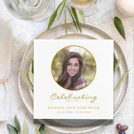 Beerdigung von Life Foto Gold-Script-Beerdigung Serviette