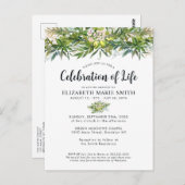 Beerdigung von Life Greenery Chic Beerdigung Geden Postkarte (Vorne/Hinten)