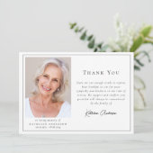 Beerdigung von Minimalistischem Foto Dankeskarte (Stehend Vorderseite)