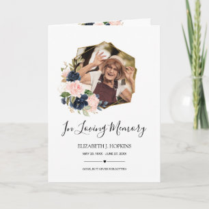 Beerdigung von Navy Blush Floral Geometric Frame 2 Programm