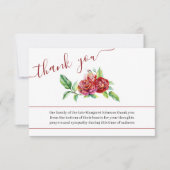 Beerdigung von Rote Rosen Dankeskarte (Vorderseite)