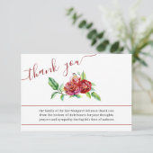 Beerdigung von Rote Rosen Dankeskarte (Stehend Vorderseite)