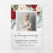 Beerdigung von Roten Wasserfarben Dreifach-gefaltete Programmkarte (Cover)