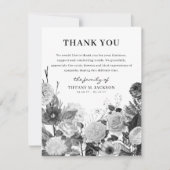 Beerdigung von Schwarz-Weiß-Blumenbeerdigung Viele Dankeskarte (Vorderseite)