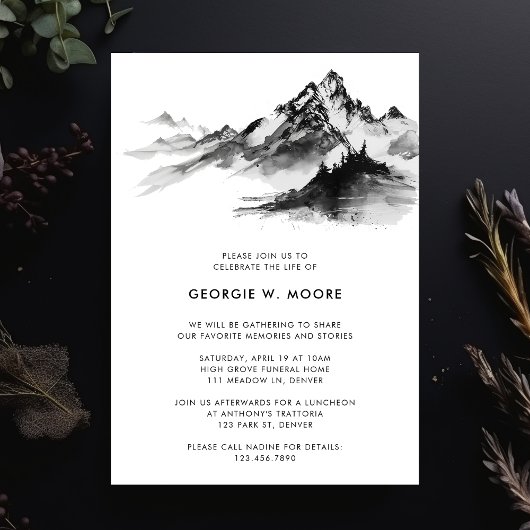 Beerdigung von Schwarzwäldern - Lebensfeier Einladung