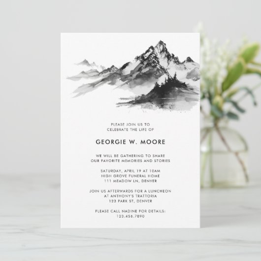 Beerdigung von Schwarzwäldern - Lebensfeier Einladung (Stehend Vorderseite)