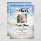 Beerdigung von Tauben und Himmel Einladung (Vorne/Hinten)