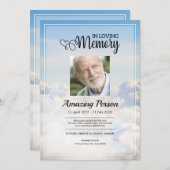 Beerdigung von Tauben und Himmel Einladung (Vorne/Hinten)