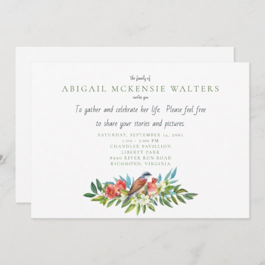 Beerdigung von Vogel und Granatapfel Feier Danke (Vorne/Hinten)