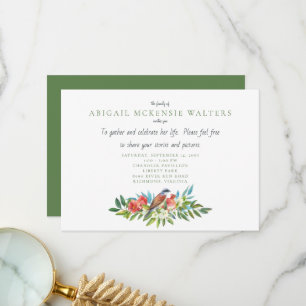 Beerdigung von Vögeln und Granatapfel anlässlich d Dankeskarte