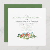 Beerdigung von Vögeln und Granatapfel - Lebensfeie Einladung (Vorne/Hinten)