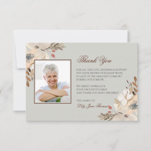 Beerdigung von Wasserfarben dank Karte | Memorial (Vorderseite)