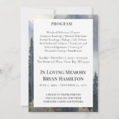 Beerdigung von Wasserfarbenwäldern Einladung (Rückseite)