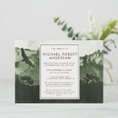 Beerdigung von Wasserfarbenwäldern Einladung (Stehend Vorderseite)