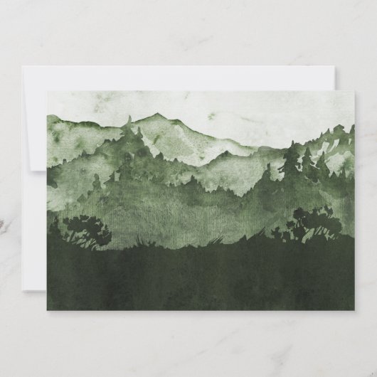 Beerdigung von Wasserfarbenwäldern Einladung (Rückseite)