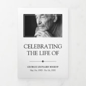 Beerdigung von weißem Minimalistischem Foto Dreifach-gefaltete Programmkarte (Cover)