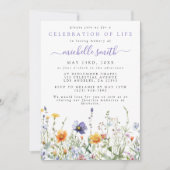 Beerdigung von Wildblumen zum Gedenken an das Lebe Einladung (Vorderseite)