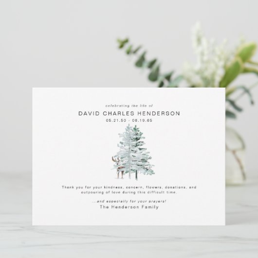 Beerdigung von Woodland Deer Bereavement Danke (Stehend Vorderseite)