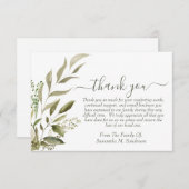 Beerdigung Wasserfarbe Eukalyptus in liebender Eri Dankeskarte (Vorne/Hinten)