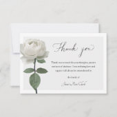 Beerdigung White Rose Vielen Dank Note Card Dankeskarte (Vorderseite)